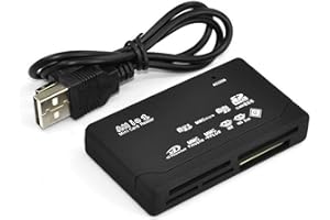 Multibao All in One Multi Card Memory Reader Adapter for Micro SD SDHC M2 MMC XD CF MS with External USB- Black