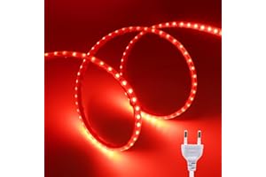 HEGEHE - Striscia LED 230V, 3 metri Rossa IP65 Fatina LED flessibile impermeabile CRI90+, Striscia LED tagliabile da 120 LED/m, Dimensioni striscia: L10mm x A4mm
