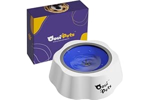 OOUI PETS OouiPets 1.5L/50oz Large Dog Water Bowl Non-Spill | Slow Drinking, Non Drip, Mess Free, Long Eared dog bowls - Ideal for Travel & Cars | Premium non Slip Plastic Dog Bowl, Sturdy and Easy to Clean