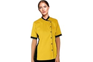 Uniformates Nuova giacca da cuoco a maniche corte da donna e divisa da cuoco Con rete laterale per maestri chef e pizzaioli