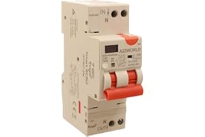 A2ZWORLD Interruttore Differenziale Magnetotermico WiFi con Riarmo Automatico e Display, Tipo A Curva C 30mA 220V, Corrente Nominale Regolabile 20-40A, 2 Moduli DIN, App Tuya Smart Life