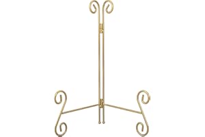 HOPEME Gold Display Stand, 10Inch Plate Stand for Display, Tabletop Holder Stand for Picture Frames, Cookbooks, Decorative Plates, Photo and Dish( 1 PACK )