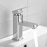 YYTECH Bathroom Sink Faucet Silver Bathroom Sink Faucet Cold and Hot Water Tap Single Handle Matte Silver Sink Faucet Stainle