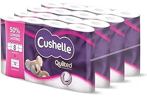 Cushelle Quilted 3-Ply Longer Rolls Toilet Tissue, 32 Pack - 4 x 8 Pack (236 Sheets) Sold by Slamtech