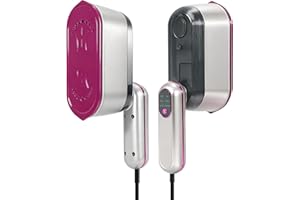 Poxfun Clothes Steamer Handheld for Clothes, 6 Steam Levels 1500W Steam Iron 10S Fast Heat-up Efficient Wrinkle Removal, with 180° Rotatable Handle and LED Display for Home,Travel,Office