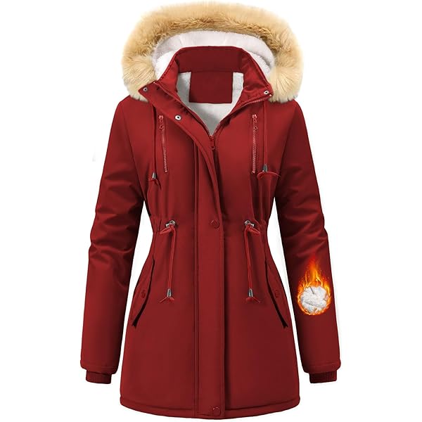 Damesjassen, winterparka, warme waterdichte jas, fleece gevoerd