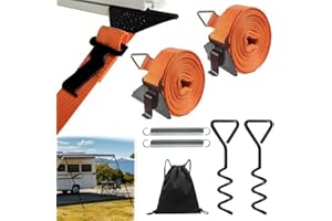 PASLFC Storm band awning motorhome, awnings storm protection, storm tape for awning, storm bands awning, caravan hold down side kit for most motorhomes and caravans (orange colour)
