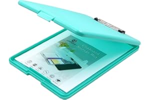 OFFIDIX A4 Silm Presse-papiers Dossier Conférence Dossier en plastique Presse-papiers Porte-documents Stockage Clipboard Idéal pour l'école, la maison et le bureau Presse-papiers à rabat (Bleu)