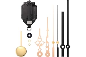 HICARER Pendolo al Quarzo Movimento dell'Orologio Fai da Te Kit con 2 Paia Mani e Pendolo