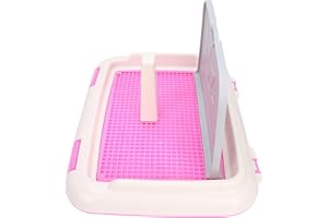 AOZU Toilettes pour Chiens, Toilettes Portables pour Chiots à l'intérieur pour Chiens mâles pour Petits Chiens(Rose)