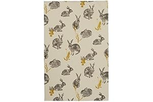 Block Print Rabbits Cotton Tea Towel by Ulster Weavers