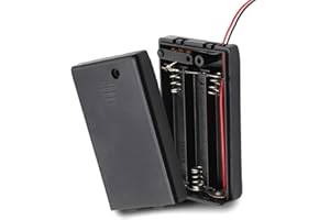 TECHZOCO Portabatterie con Interruttore ON/Off, Supporto per Batterie AA, Scatola per Batterie, Porta Pila, Include Cavo da 200mm, Tensione Totale: 4.5V (1.5V per Pila), Adatto per 3 Batterie LR6 AA