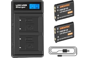 2X Shentec 1500mAh LI-ion Batteria Compatibile con Batteria Fujifilm NP-45 NP-45A NP-45B NP-45S Mini 90 Fujifilm FinePix XP20 XP30 XP50 XP60 XP70 XP80 XP90 XP120 XP130 T350 T360 JX500 JX520