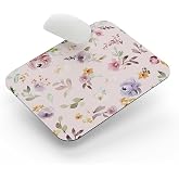 Pastel &Ccedil;i&ccedil;ekler Pembe Zemin - Dikd&ouml;rtgen Mouse Pad, 17,5 cm x 19,50 cm