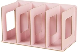 Support de rangement en bois pour CD - DVD - Livres - FOKOM , rose, 30.5 x 15 x 17cm