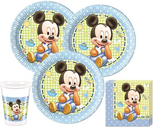 67 Teile Disney Baby Micky zum Ersten Geburtstag Party Deko Set 16 Personen 1. Geburtstag - 2