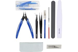 KRENIE Model Making Tools Kit – 14 PCS Hobby Tool Set for Plastic Model Kits, Gundam Building, Car Models, Miniature Assembly, Repair and Crafting with Storage Box