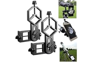 Mengger Adaptateur Universel Téléphone Support Portable Smartphone Compatible Jumelles Monoculaires Lunette et Microscope Longue-Vue Trépied Microscope et Télescope Astronomique