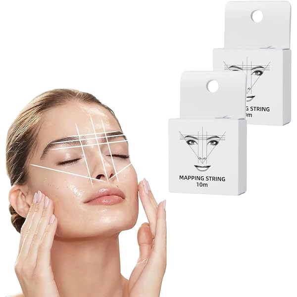 Microblading Mapping Schnur – Vorgefärbter Brauenmarker Für Symmetrische Augenbrauen, 10 M Länge