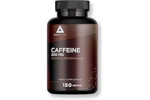 Caffeina pura 200mg- 150 compresse per 150 giorni - Energia e Concentrazione- Migliora le tue prestazioni sportive e intellettuali- Potenzia la tua resistenza – Alto dosaggi- Bodyathlon