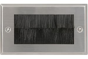 AV LINK Double Brush Wallplate | steel