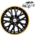 PRIGAN Wheel Cover for RANAULT Pulse Old 14 Inch Black Yellow Wheel Cap (Available in 12,13,14 Inch) (Set of 4 Pcs) (Press Fitting) Model- Power GT Yellow-14