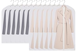 Czwander Kleidersack,12 Stück Kleidersäcke Mottensicher,6 Stück 60×100+6 Stück 60×120CM,Kleiderbeutel,Kleiderhülle,Kleidersäcke mit Reißverschluss,Anzugsack