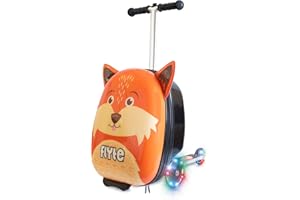 Flyte Scooter Koffer - 2-in-1, 45 cm Reisekoffer Kinder, 25 Liter Fassungsvermögen Kinderkoffer Handgepäck, Reisetasche Kinder mit Rollen, Hartschalenkoffer Kinderreisetasche
