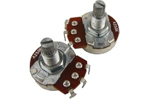 FLEOR IKN 2 piezas de tamaño completo de la guitarra de volumen del tono de control Ollas A250K Audio Taper potenciómetro Dia24mm L18mm largo del eje de Split