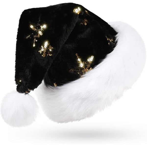 CITÉTOILE Weihnachtsmützen 2er-Set – Plüsch Mit Goldsternen, Für Erwachsene