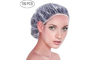 Cuffia Doccia Monouso Plastica Trasparente 100 pezzi, Amison Doccia Cappuccio Capelli Protezione per Salone, Spa, Viaggio, Hotel