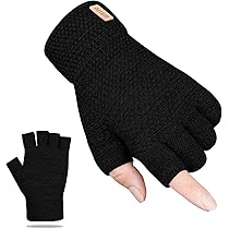 Kiiwah Guanti Senza Dita Termici - 2 Paia, Touch Screen, Unisex (Nero, Grigio) - Foto 10