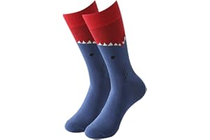 BONANGEL Men's Fun Dress Socks, Crazy Christmas Socks Colorful Funky Novelty Funny Casual Cotton Office Birthday Socks for Men Dad