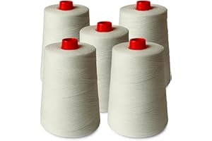 Vrysac - Pack x5 Bobine di Filo di Poliestere per Cucitrici per Sacchi - 930m (1017 yd) - Nm 20/4-200 gr. - Filo Poliestere ad Alta Resistenza per Cuciture - per Cucire Rafia, Carta o Juta