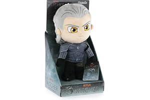 BARRADO The Witcher - Peluche de los Personajes The Witcher 28cm - Cirilla, Geralt, Yennefer - Calidad Super Soft (28cm con Display, Geralt)