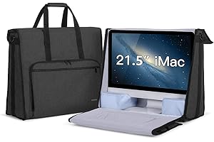 Damero Tragetasche Kompatibel mit Apple iMac 21,5 Zoll, Tragetasche Kompatibel mit Apple iMac 21,5 Zoll und anderem Zubehör, Schwarz