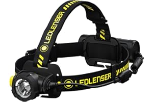 Ledlenser H7R Work Robust Torcia Frontale LED, Ricaricabile con Batteria al Litio, Impermeabile IP67, 1000 Lumen, High CRI, dimmerabile, Portata Luminosa di 250m, Cavo di ricaricamagnetico USB