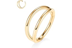 AROWRO Double Open Stack Septum Clicker Nasenringe Conch Daith Piercing Schmuck Knorpelohrring Hoop Chirurgenstahl Conch Daith Helix Rook Lobe Ohrring 18G 16G