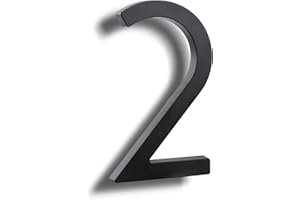 HASWARE Números de casa de ABS elegantes de 6 pulgadas, diseño elegante negro, duradero y fácil de instalar (negro, 2)