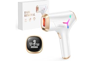Hikyskin IPL Laser Hair Removal Device - Painless & Faster & 3-in-1 & Long Lasting Result, IGBT at-Home Laser Hair Remover for Women and Men, Body and Face, RGB Light, 3 Modes, 9 Levels