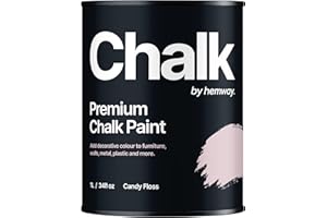 Hemway - Premium Chalk Paint - Candy Floss Pink | Chalky Matt Shabby Chic Finish For Interior Furniture & Walls | Quick Dry & 1 Coat | 1 L