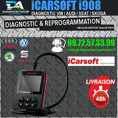 Mister Diagnostic® Valise Diagnostique VOLKSWAGEN AUDI SEAT & SKODA - iCarSOFT I908 - COM VAG OBD
