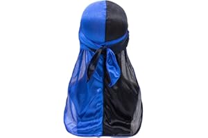 TREER-SHOP Treer Hombres Mujers Durag de Seda con Cola Larga, Sedoso y Suave Hip Hop Turbante Bicolor para Danza Callejera, Ciclismo al Aire Libre y Decoración Diaria