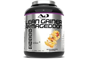 ADDICT SPORT NUTRITION AD Protéine masse musculaire | Avoine instantanée | Prise de poids | Whey Protéine | Lean Gainer Armageddon | 2 Kg | Gout Strawberrry Banana |
