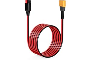 ELFCULB Adattatore XT60 ad Anderson, 12AWG XT60 maschio a Anderson cavo connettore per centrale elettrica portatile UAV RC batteria (3 m)