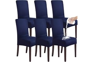 SHENGYIJING Stretch Set of 2 or 4 or 6 Waterproof Dining Chair Covers for Dining Room, Removable and Washable Chair Protector Seat Covers for Hotel, Wedding, Kitchen