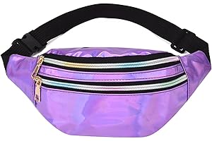 HIFOT Brokatowa torebka na pasek z jednorożcem dla dziewcząt, nerka na brzuch z regulowanym paskiem, torba na ramię dla dzieci, do uprawiania sportu, biegania, liliowy, Einheitsgröße