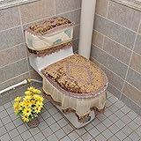 HQQ WC-Pad Anti-Rutsch-Pad WC-Sitz Sitz WC-Sitz dreiteilige weich und komfortabel Vier vielseitig (Farbe : Brown)