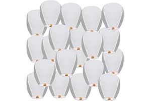 NAKUL White Chinese Sky Lanterns, 20 Pcs, Large Paper Lanterns for Weddings, Birthday, Memorial, Christmas (White)