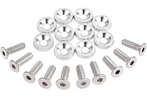Mtsooning Universal M6 x 20 JDM Car Screws Aluminium Bumper Washer Pack of 10